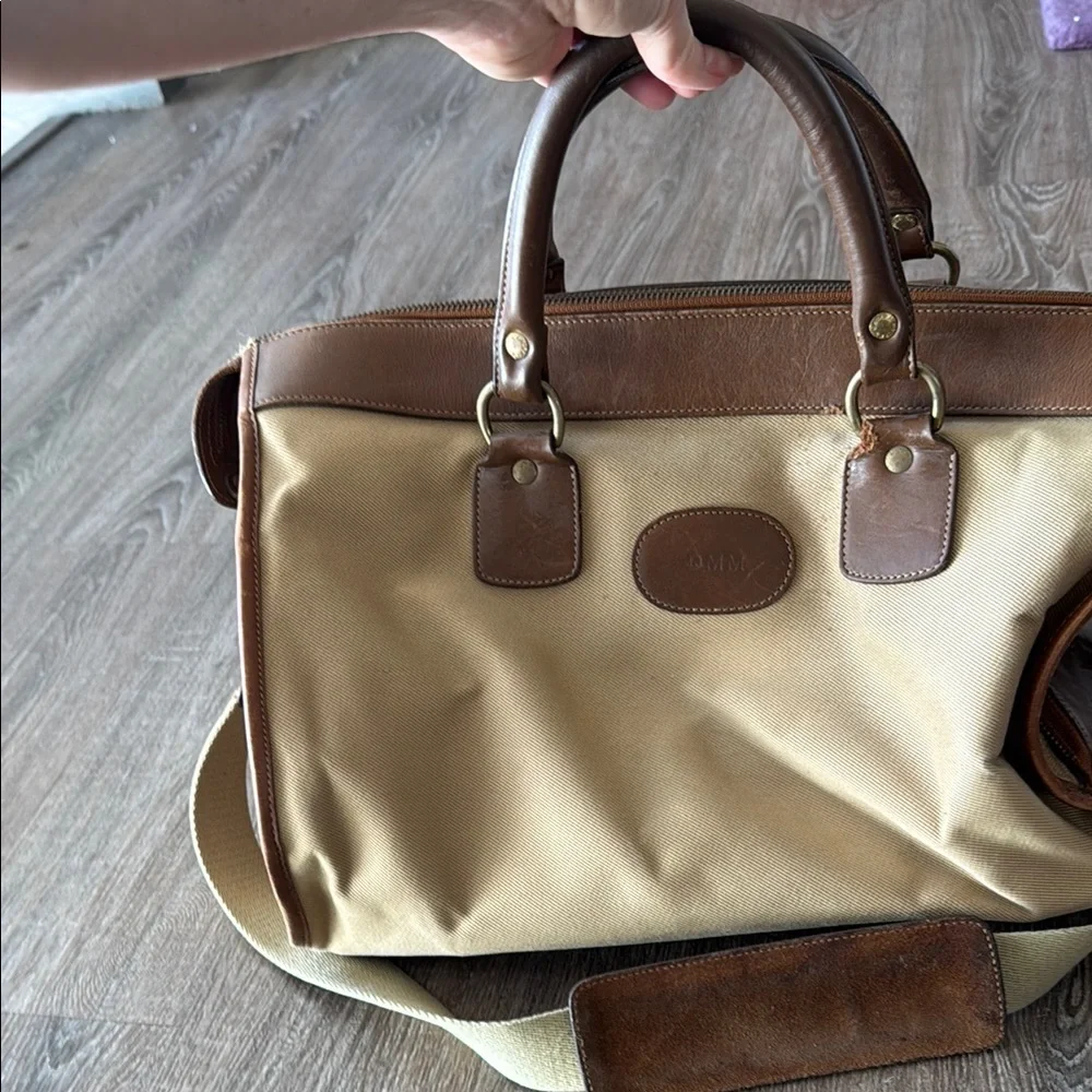 Ghurka Brown and Tan Duffel Bag with Leather Accents - Picture 2 of 7